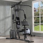 Soozier Multifunction Home Gym System with 100Lbs Weights