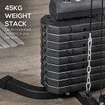 Soozier Multifunction Home Gym System with 100Lbs Weights