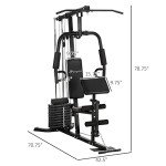 Soozier Multifunction Home Gym System with 100Lbs Weights