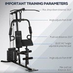 Soozier Multifunction Home Gym System with 100Lbs Weights