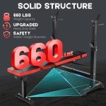 660lbs 6-in-1 Weight Bench Set with Squat Rack