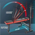 660lbs 6-in-1 Weight Bench Set with Squat Rack