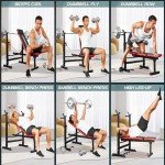 660lbs 6-in-1 Weight Bench Set with Squat Rack