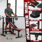 660lbs 6-in-1 Weight Bench Set with Squat Rack