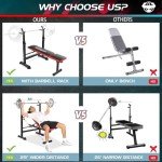 660lbs 6-in-1 Weight Bench Set with Squat Rack