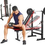 660lbs 6-in-1 Weight Bench Set with Squat Rack