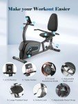 Quiet Recumbent Exercise Bike with Adjustable Seat