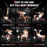 Foldable 6-in-1 Weight Bench Set with Squat Rack