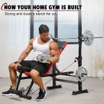 Foldable 6-in-1 Weight Bench Set with Squat Rack