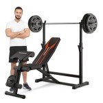 Adjustable Weight Bench with Squat & Curl Rack
