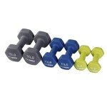 HolaHatha Neoprene Dumbbell Set with Rack