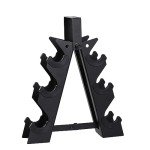 HolaHatha Neoprene Dumbbell Set with Rack