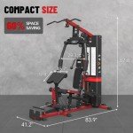 Multifunctional Home Gym Station with 150LBS Weight Stack