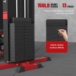 Multifunctional Home Gym Station with 150LBS Weight Stack