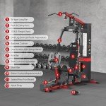 Multifunctional Home Gym Station with 150LBS Weight Stack