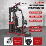 Multifunctional Home Gym Station with 150LBS Weight Stack
