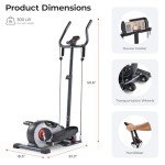 Sunny Health & Fitness Compact Magnetic Elliptical Trainer