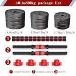 BCBIG 40lb Adjustable Dumbbell and Barbell Set