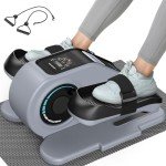 Compact Under Desk Elliptical with Resistance Bands