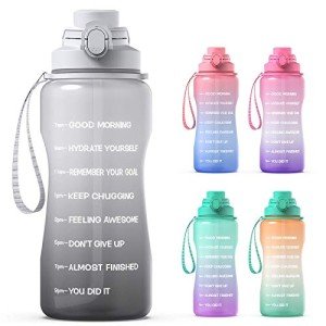 64oz Motivational Water Bottle with Straw & Handle