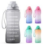 64oz Motivational Water Bottle with Straw & Handle