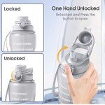 64oz Motivational Water Bottle with Straw & Handle