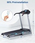 BORGUSI Folding Treadmill with Bluetooth Speaker