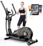 pooboo Hyper-Quiet Elliptical Machine with LCD Monitor
