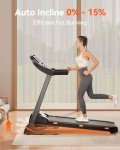 RENESTAR Folding Treadmill with Auto Incline & Bluetooth