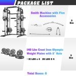 Royal Fitness Smith Machine Power Cage with Weight Plates