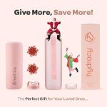 Hydracy 32oz Time Marker Water Bottle with Infuser