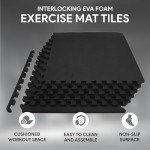 BalanceFrom EVA Foam Exercise Puzzle Mat - Black