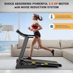 Foldable Electric Treadmill with Auto Incline 2.5 HP