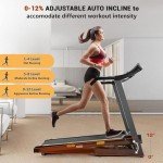 Foldable Electric Treadmill with Auto Incline 2.5 HP