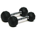 SPRI 8-Pound Rubber Dumbbells – Set of 2