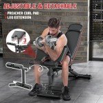 Adjustable Weight Bench with Leg Curl & Extension