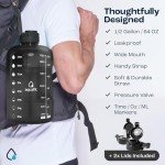 64 oz BPA Free Water Bottle with Time Marker