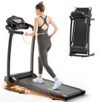 Compact Folding Treadmill with Incline and Speaker