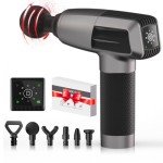 Wutsar Massage Gun, Deep Tissue Back Massager for Pain Relief - Electric Muscle Massager, Percussion Handheld Shoulder with 8 Speeds & 6 Heads, Birthday Gifts for Women (Gray)