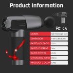 Wutsar Massage Gun, Deep Tissue Back Massager for Pain Relief - Electric Muscle Massager, Percussion Handheld Shoulder with 8 Speeds & 6 Heads, Birthday Gifts for Women (Gray)