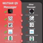 Wutsar Massage Gun, Deep Tissue Back Massager for Pain Relief - Electric Muscle Massager, Percussion Handheld Shoulder with 8 Speeds & 6 Heads, Birthday Gifts for Women (Gray)