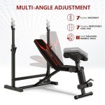 Adjustable Weight Bench & Squat Rack Combo