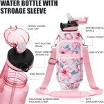 32 oz BPA Free Motivational Water Bottle with Sleeve