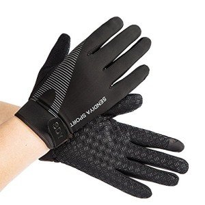 Black Workout Gloves with Full Palm Protection
