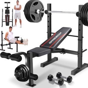 Adjustable Weight Bench Set with Squat Rack