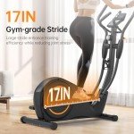 YAMO Hyper-Quiet Elliptical Trainer with Pulse Monitor