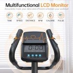 YAMO Hyper-Quiet Elliptical Trainer with Pulse Monitor