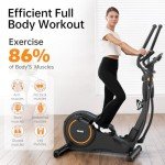 YAMO Hyper-Quiet Elliptical Trainer with Pulse Monitor