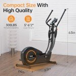 YAMO Hyper-Quiet Elliptical Trainer with Pulse Monitor