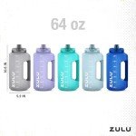 Large 64oz Water Bottle with Time Marker - Grey